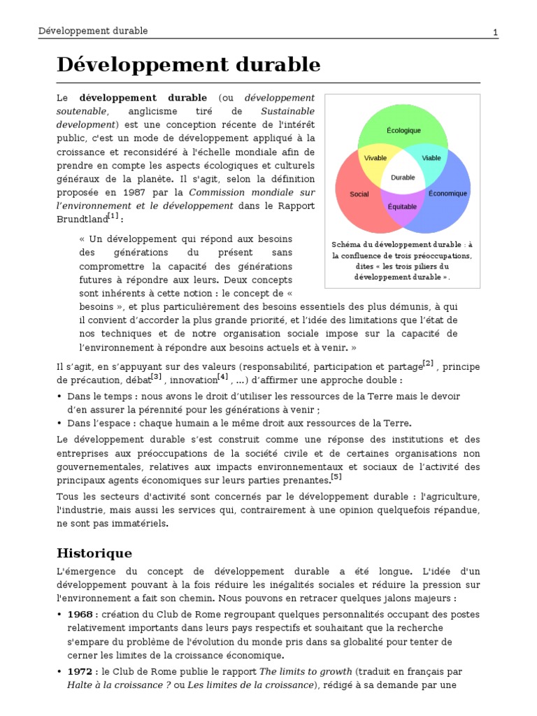 def simple développement durable