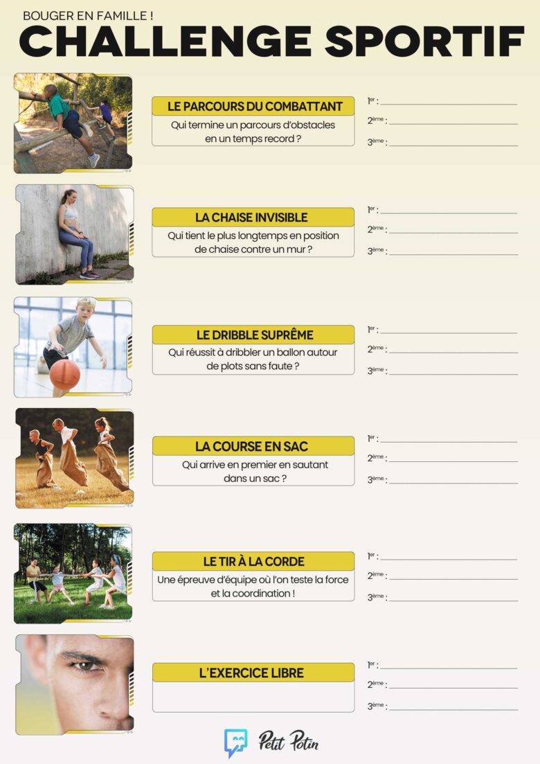 defi sportif en equipe